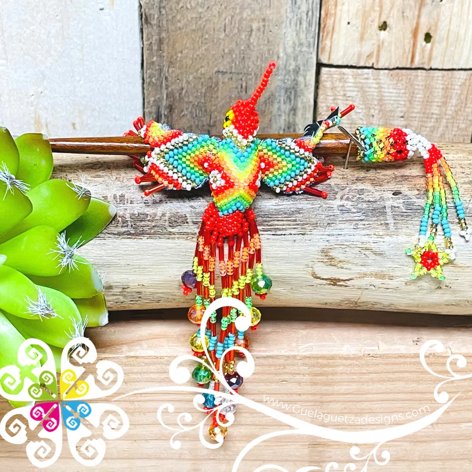 Hummingbird Beaded Hair Brooch