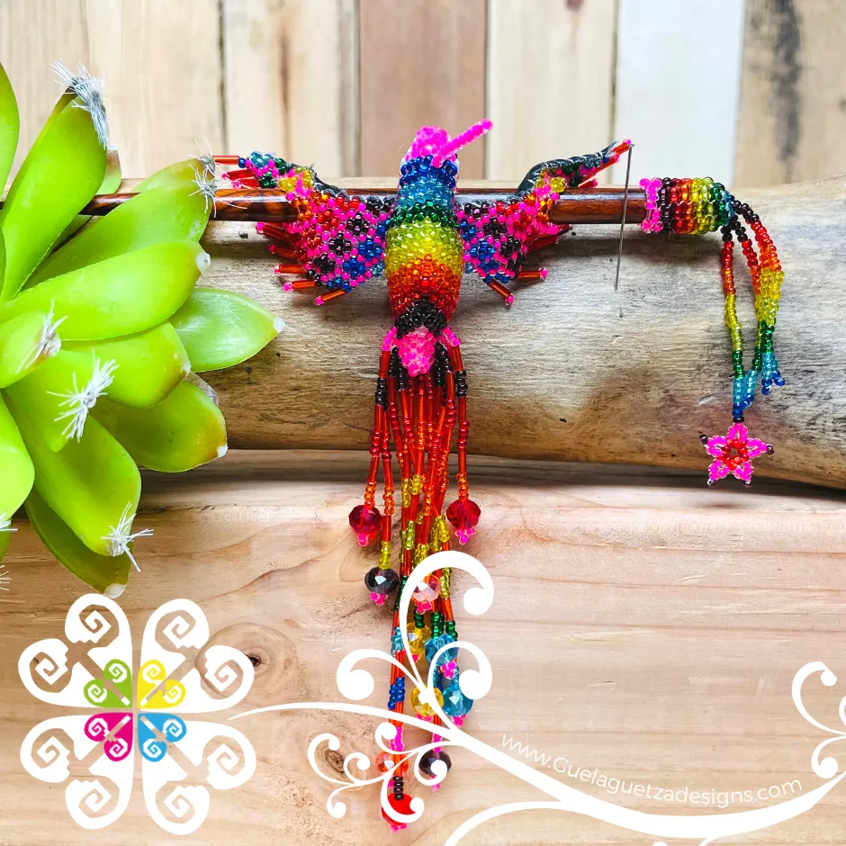 Hummingbird Beaded Hair Brooch