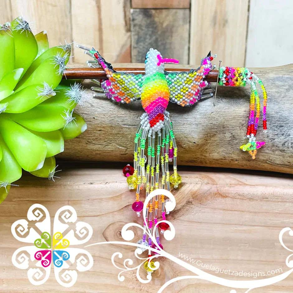 Hummingbird Beaded Hair Brooch