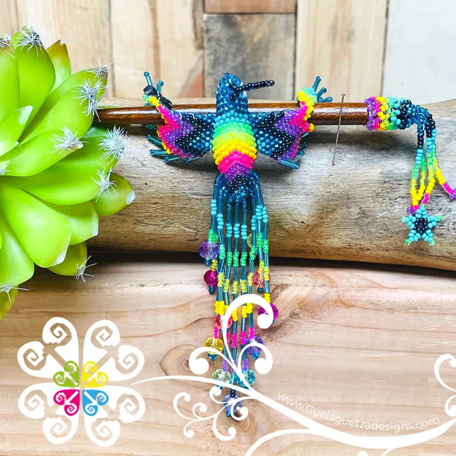 Hummingbird Beaded Hair Brooch