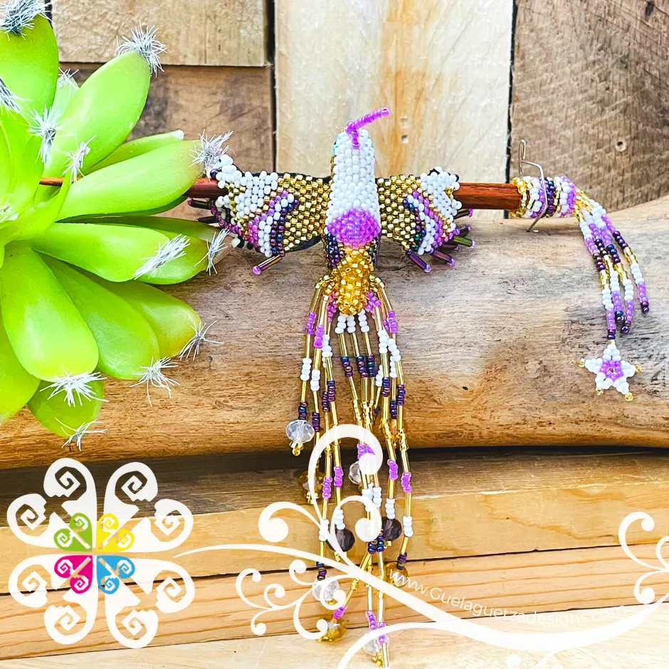 Hummingbird Beaded Hair Brooch