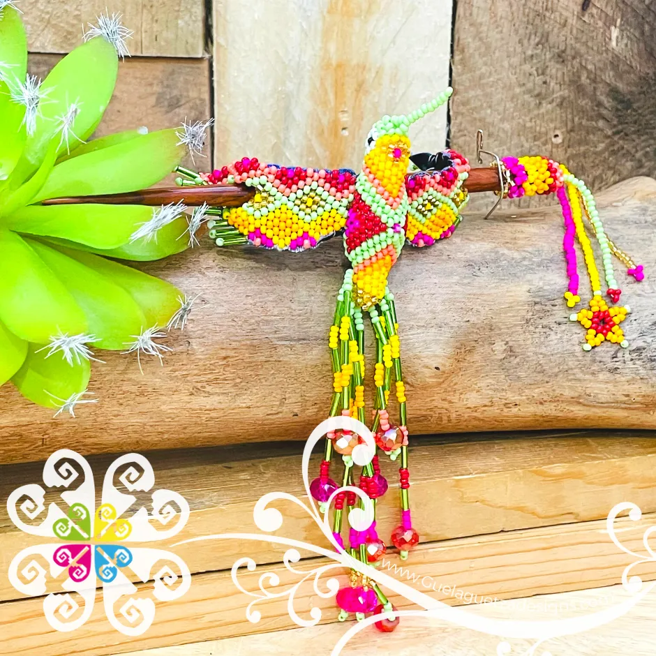 Hummingbird Beaded Hair Brooch