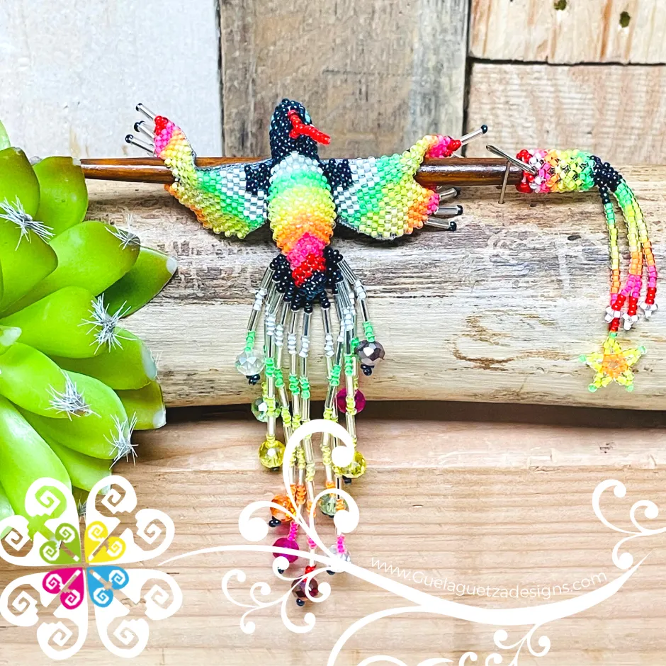Hummingbird Beaded Hair Brooch