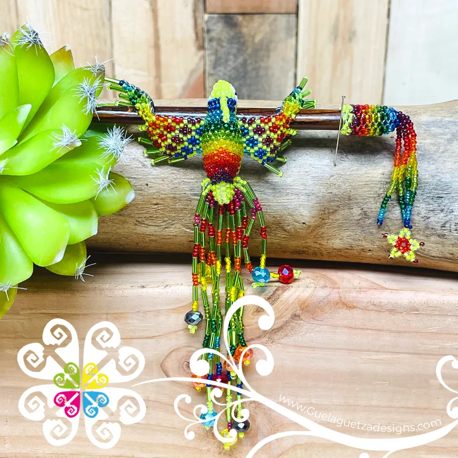Hummingbird Beaded Hair Brooch