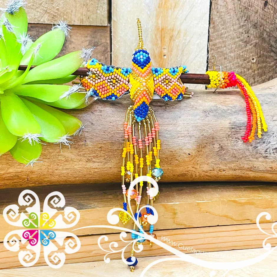 Hummingbird Beaded Hair Brooch