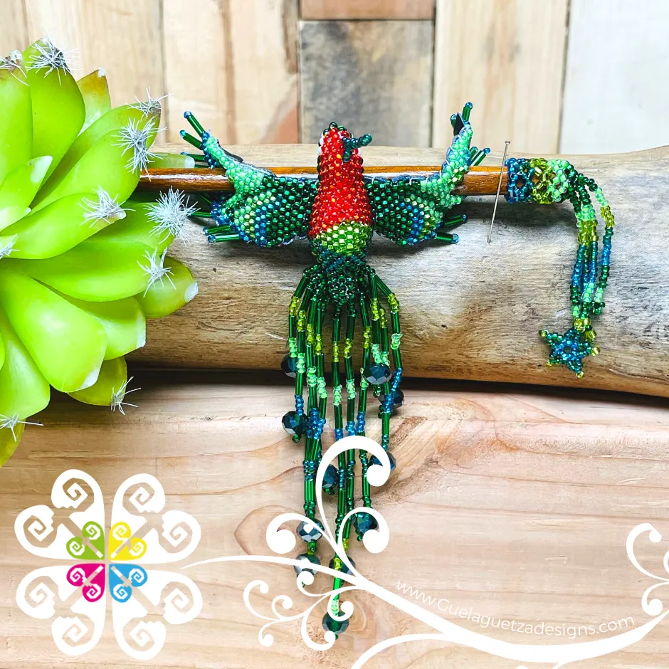 Hummingbird Beaded Hair Brooch