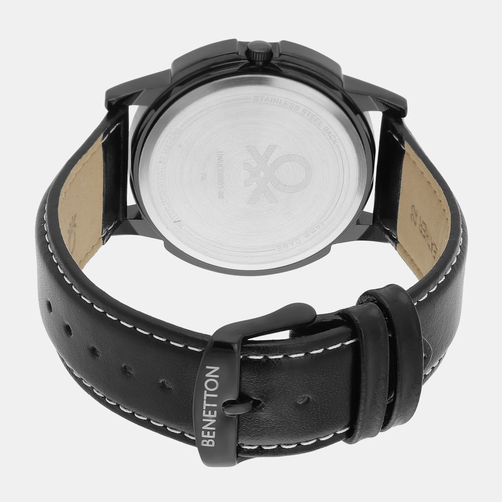 Iconic Black Men's Multi-Function Leather Watch UWUCG0803