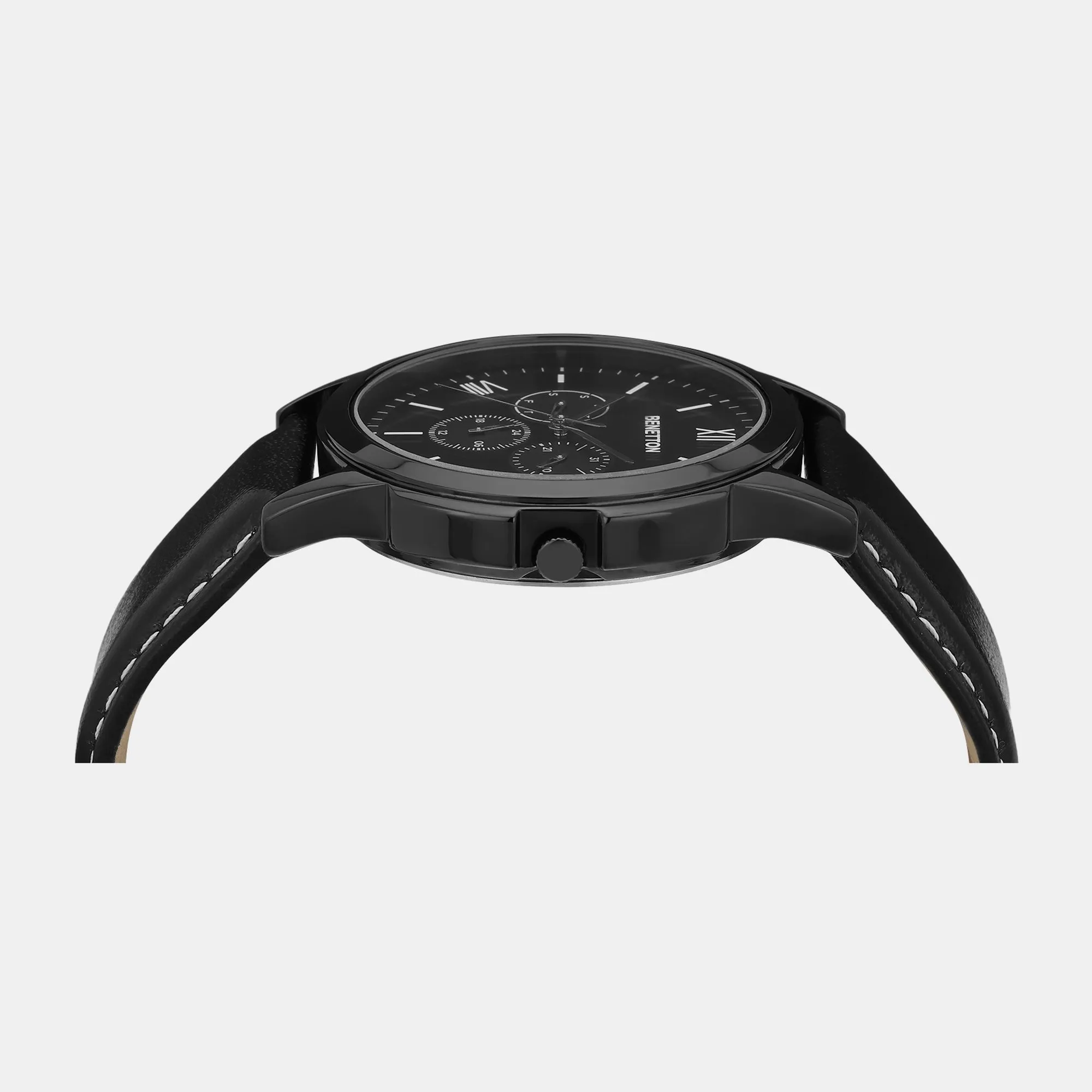 Iconic Black Men's Multi-Function Leather Watch UWUCG0803