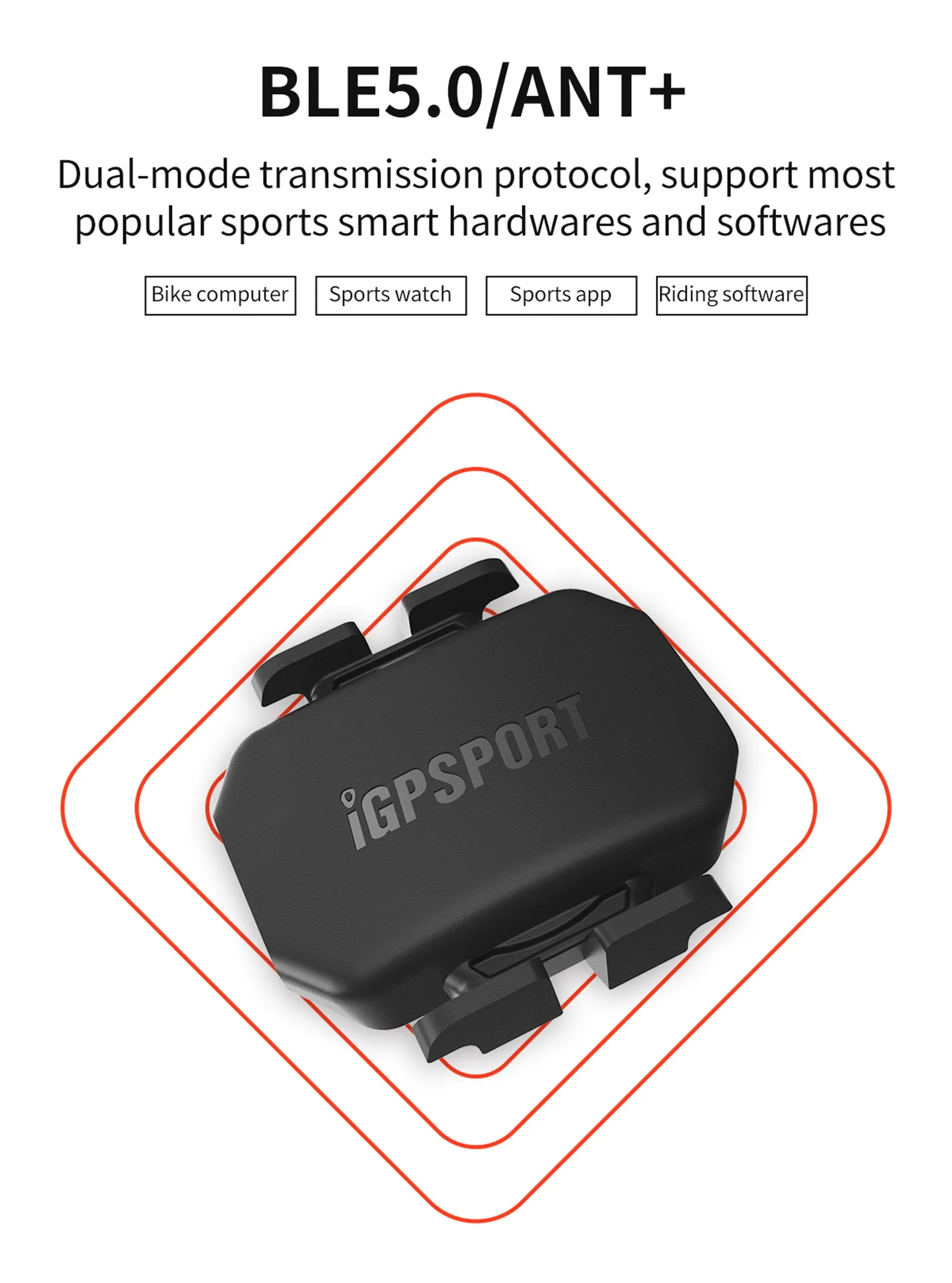 iGPSPORT Bike Speed & Cadence Sensor ANT  Bluetooth 5.0 IPX7 Waterproof