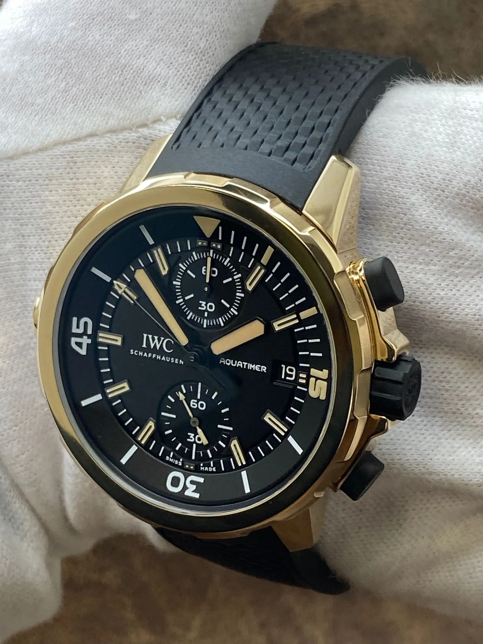 IWC Aquatimer Chronograph Charles Darwin 44mm FACTORY Warranty IW379503 Black Dial Automatic Men's Watch