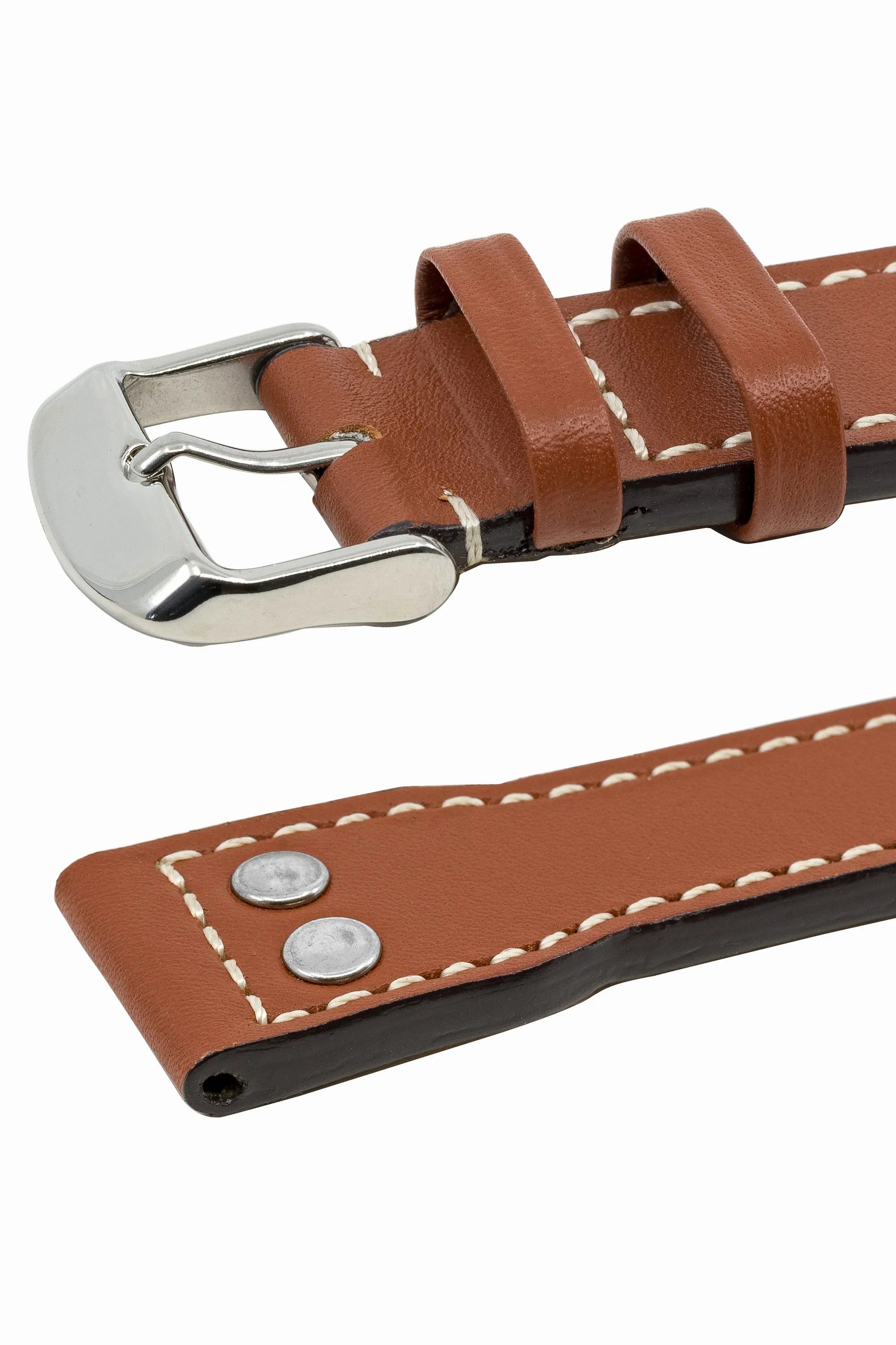 IWC-Style Aviation Calf Leather Watch Strap in TAN