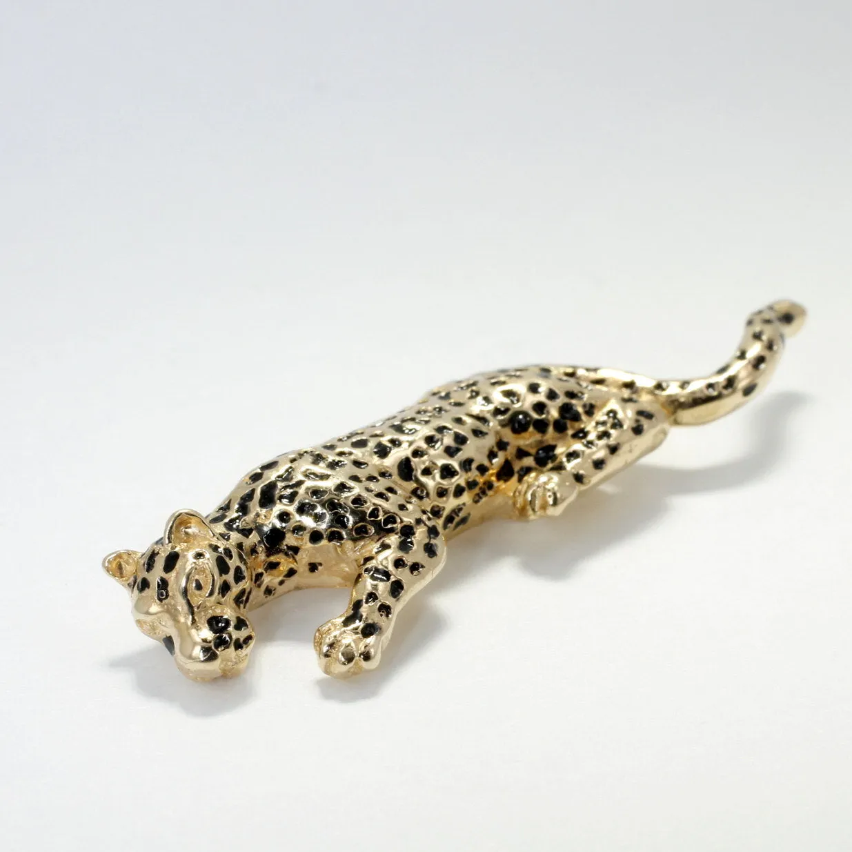 Jaguar Brooch in Solid 14kt Yellow  Gold