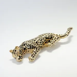Jaguar Brooch in Solid 14kt Yellow  Gold