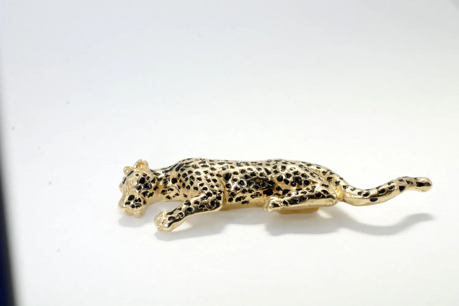 Jaguar Brooch in Solid 14kt Yellow  Gold