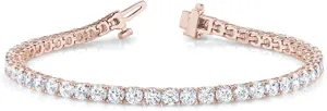 JewelMore Diamond Tennis Bracelet | 2 Carat - 10 Carat Lab Grown Diamond Bracelet Line 7" | 14K in White Yellow Or Rose Gold | Round Tennis Bracelet | FG-VS1-VS2 Quality