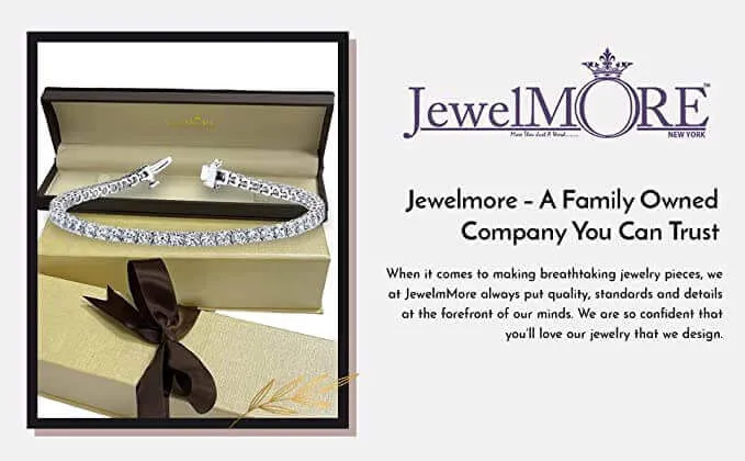 JewelMore Diamond Tennis Bracelet | 2 Carat - 10 Carat Lab Grown Diamond Bracelet Line 7" | 14K in White Yellow Or Rose Gold | Round Tennis Bracelet | FG-VS1-VS2 Quality