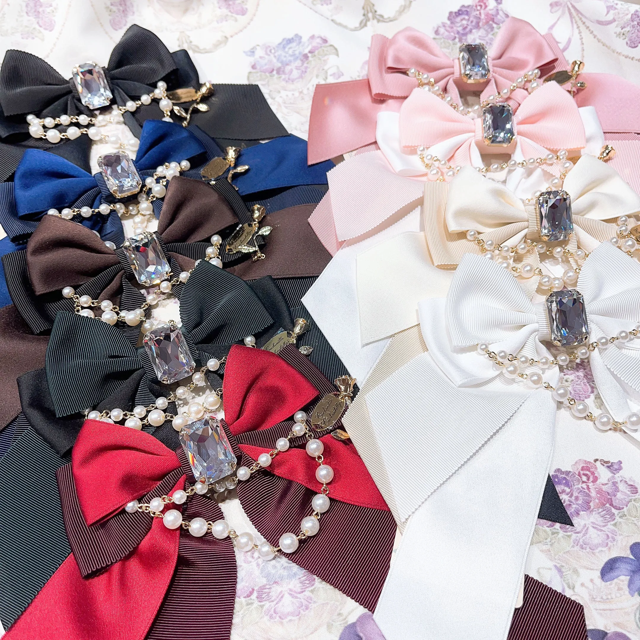Jewelry Box Pearl Ribbon Brooch - A Rose for Me