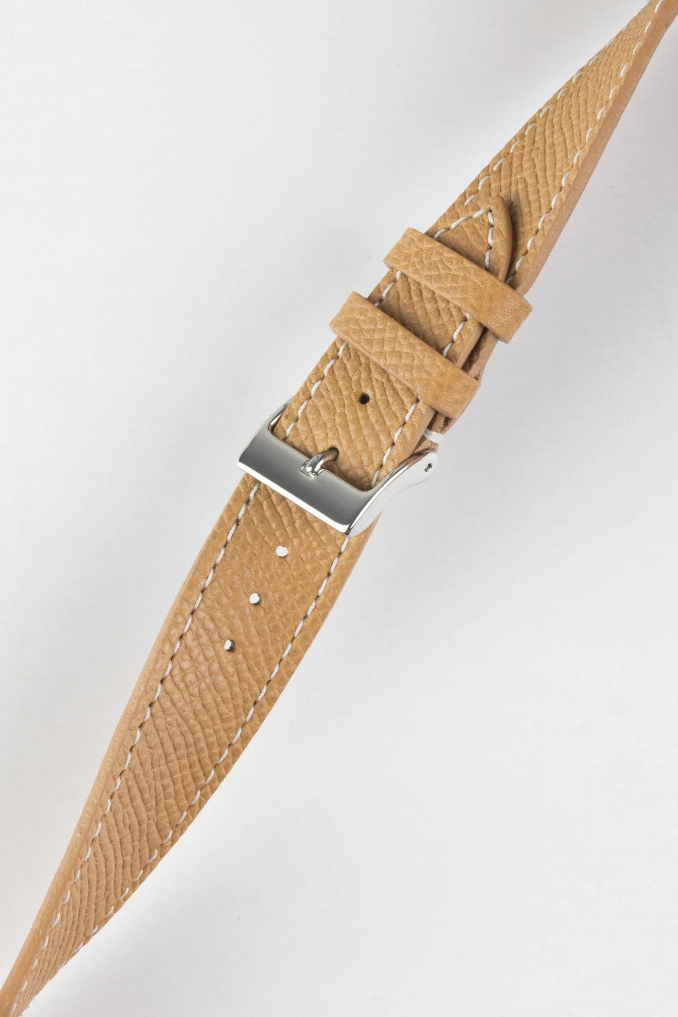 JPM Italian Elegant Print Leather Watch Strap in BEIGE