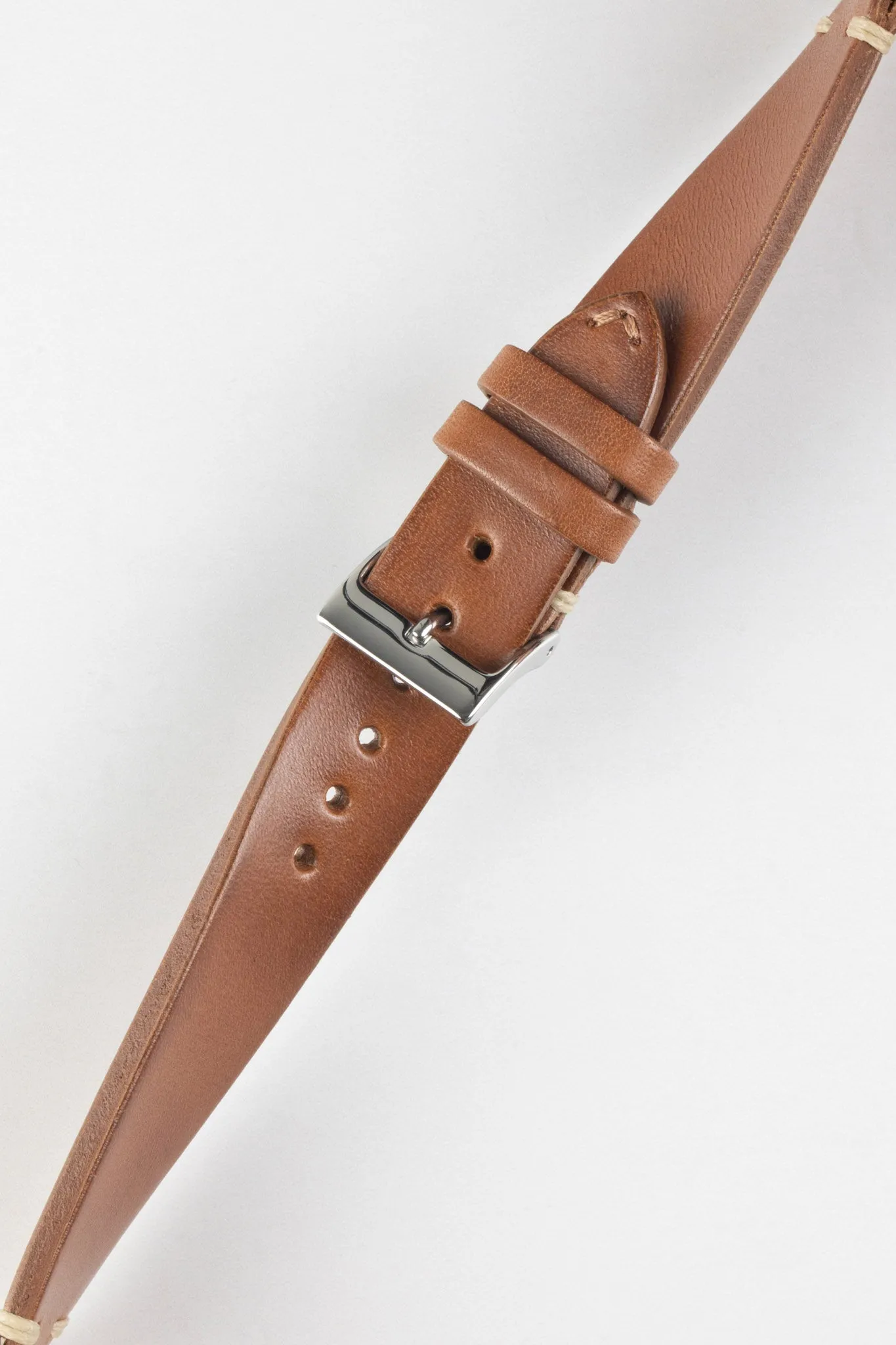 JPM Italian Vintage Leather Watch Strap in GOLD BROWN