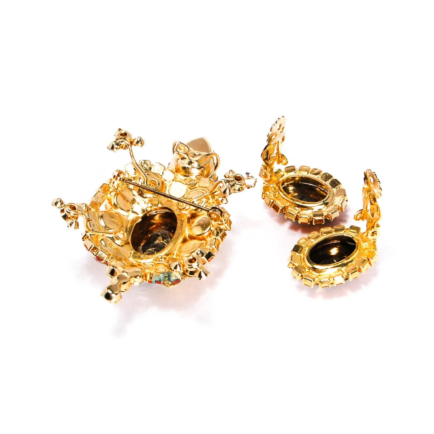 Juliana Amber Rhinestone Turtle Brooch - Brooch Only