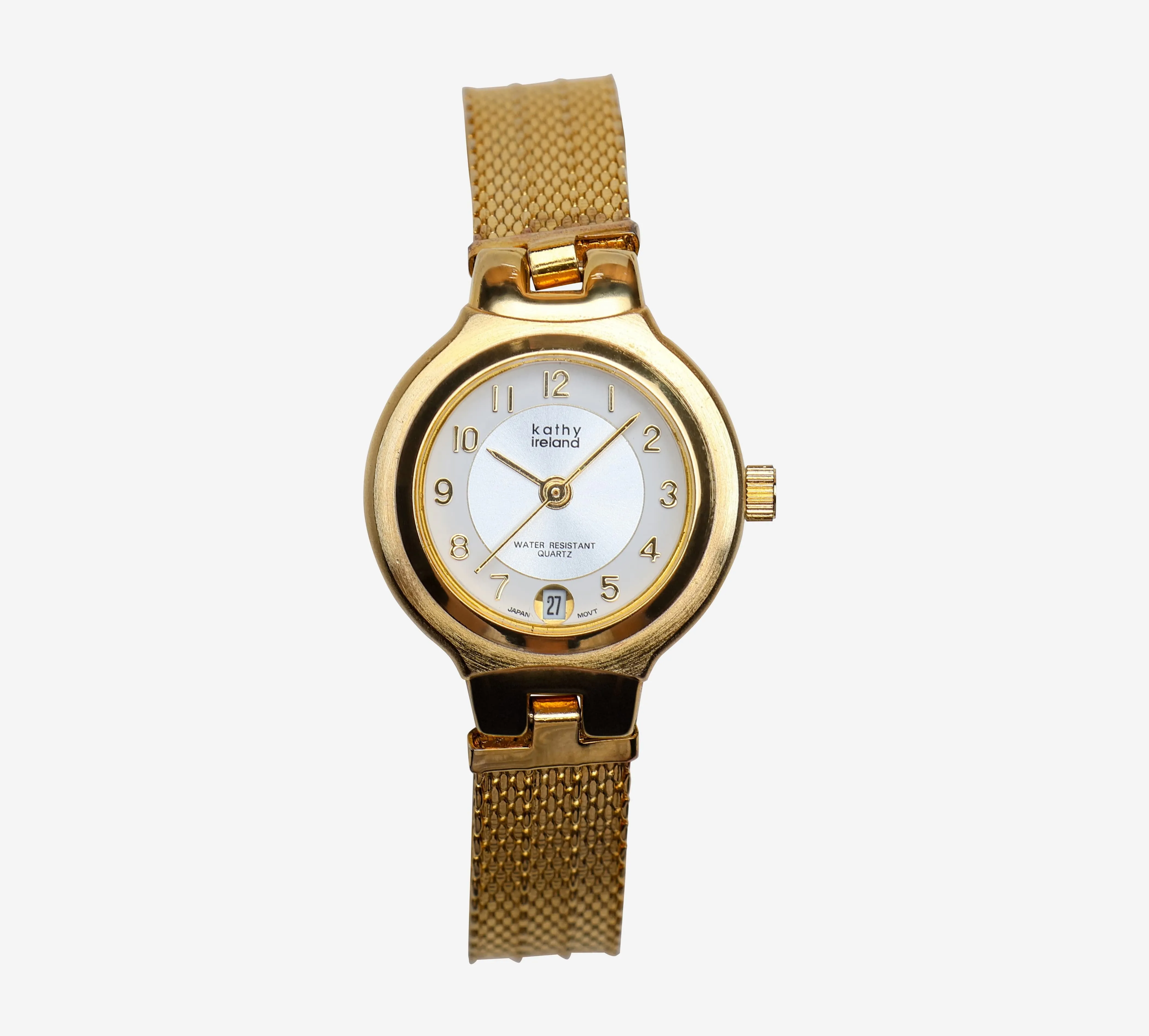 Kathy Ireland Rewound Gold Metal Bracelet Analog Watch