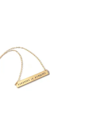 Kindness Is Gangster Gold Bar Necklace