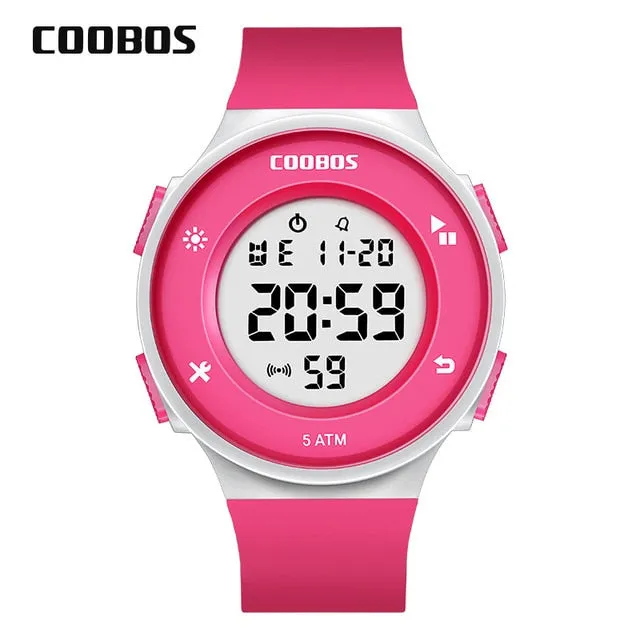 Korean Style Men's Digital Watch Simple Business 5Bar Waterproof LED Wrist Watches For Male Top Brand Sports Surf Military Watch