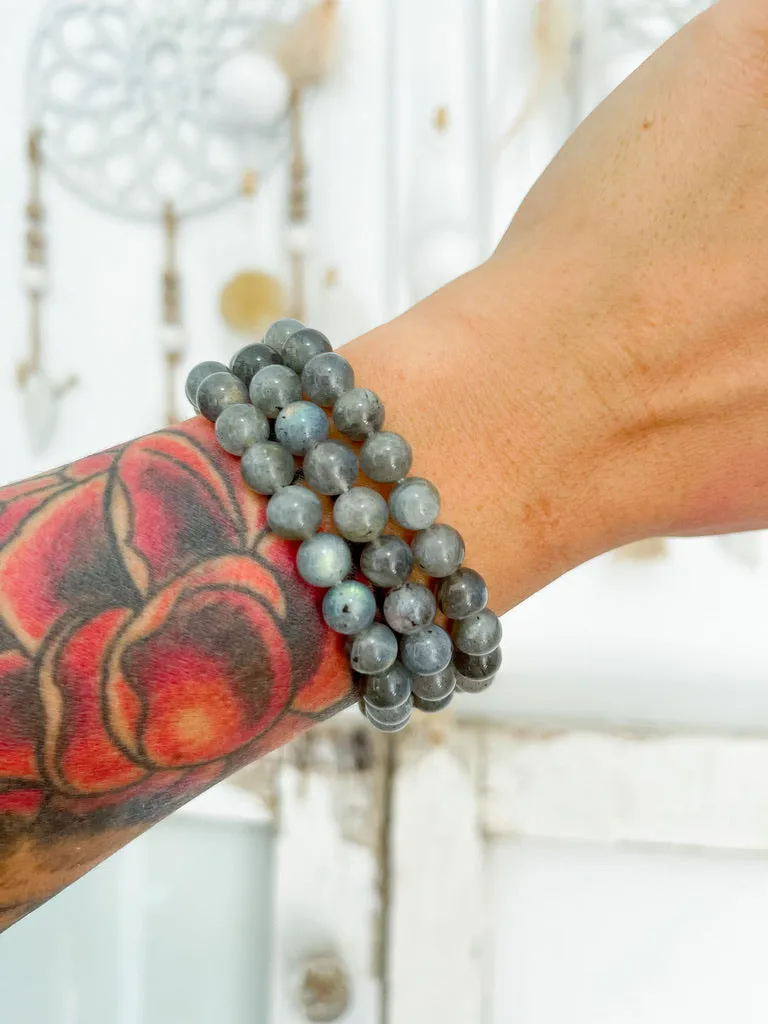 Labradorite 8mm Bead Bracelet