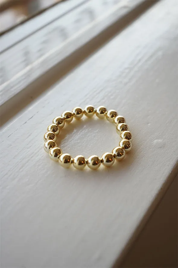 Large gold beaded shiny Stretch bracelet
