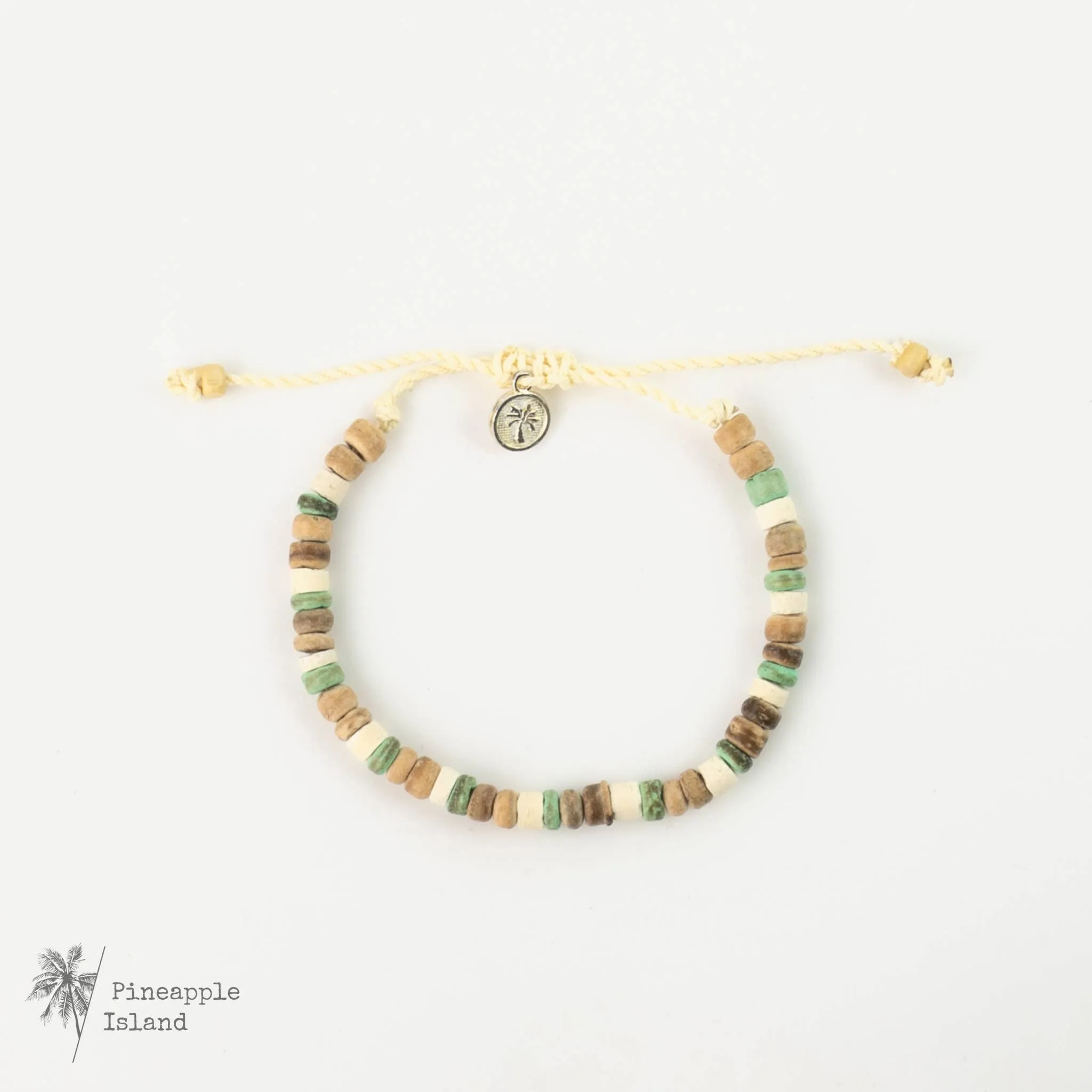 Laut Turquoise & Wood Beaded Bracelet by Pineapple Island