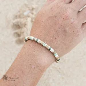 Laut Turquoise & Wood Beaded Bracelet by Pineapple Island