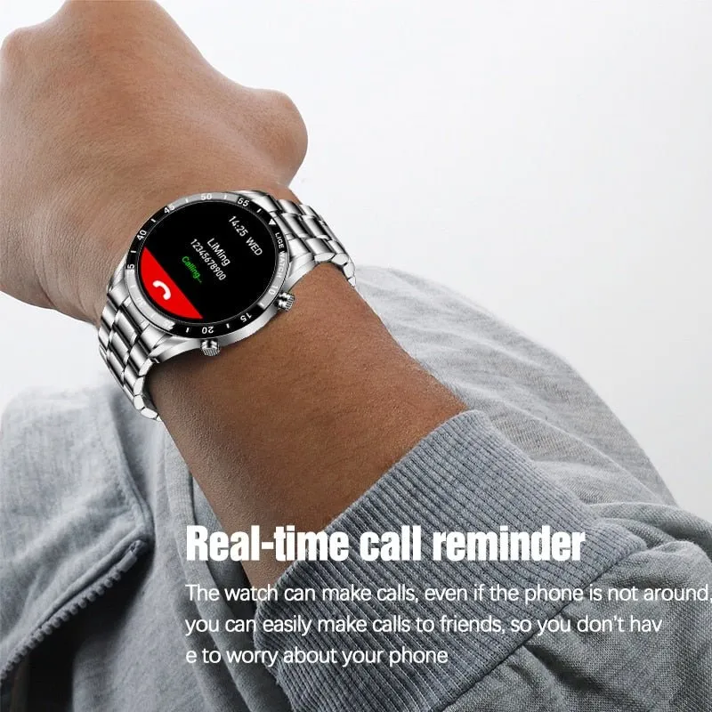 LIGE Fashion Full Circle Touch Screen Mens Smart Watch Waterproof Sport Fitness Watch Luxury Bluetooth Phone Smart Watch For Men