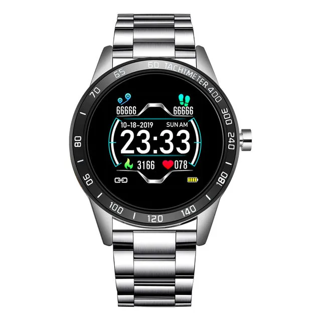 LIGE New Smart Watch Men Pedometer Heart Rate Blood Pressure Monitor Waterproof Steel Belt Smartwatch Sport Multifunction Mode