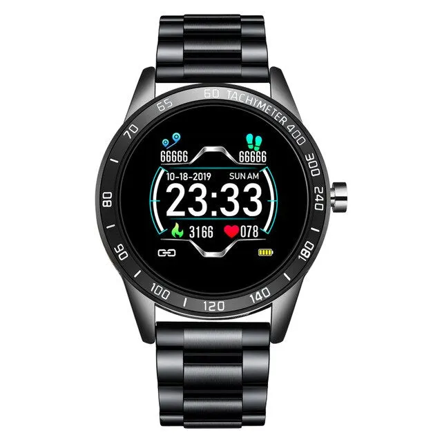 LIGE New Smart Watch Men Pedometer Heart Rate Blood Pressure Monitor Waterproof Steel Belt Smartwatch Sport Multifunction Mode