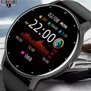 LIGE Smart watch Ladies Full touch Screen Sports Fitness watch IP67 waterproof Bluetooth For Android iOS Smart watch Female