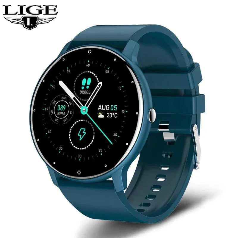 LIGE Smart watch Ladies Full touch Screen Sports Fitness watch IP67 waterproof Bluetooth For Android iOS Smart watch Female