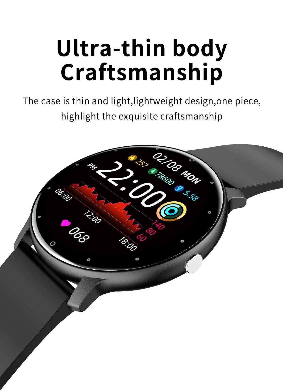 LIGE Smart watch Ladies Full touch Screen Sports Fitness watch IP67 waterproof Bluetooth For Android iOS Smart watch Female