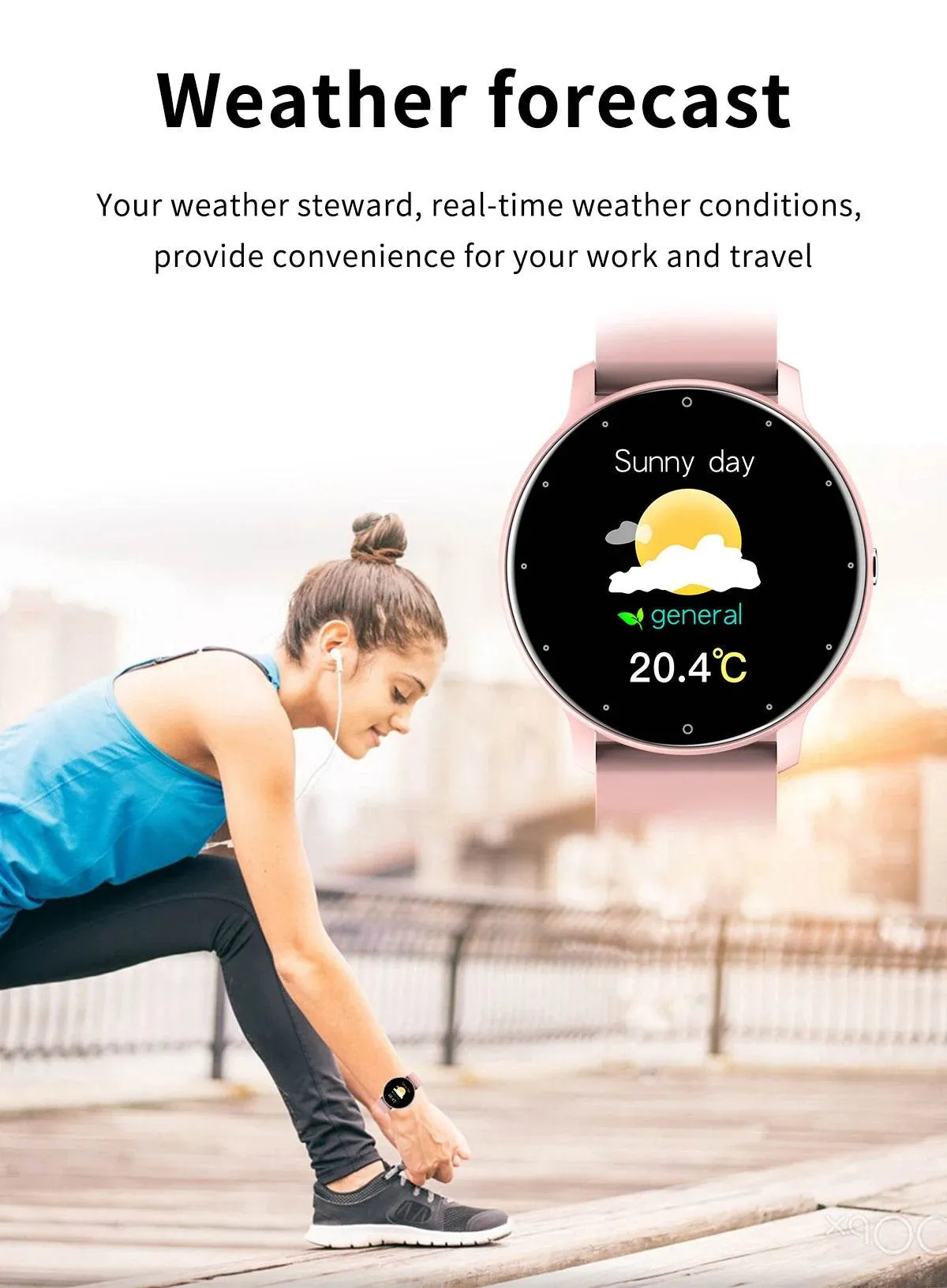 LIGE Smart watch Ladies Full touch Screen Sports Fitness watch IP67 waterproof Bluetooth For Android iOS Smart watch Female