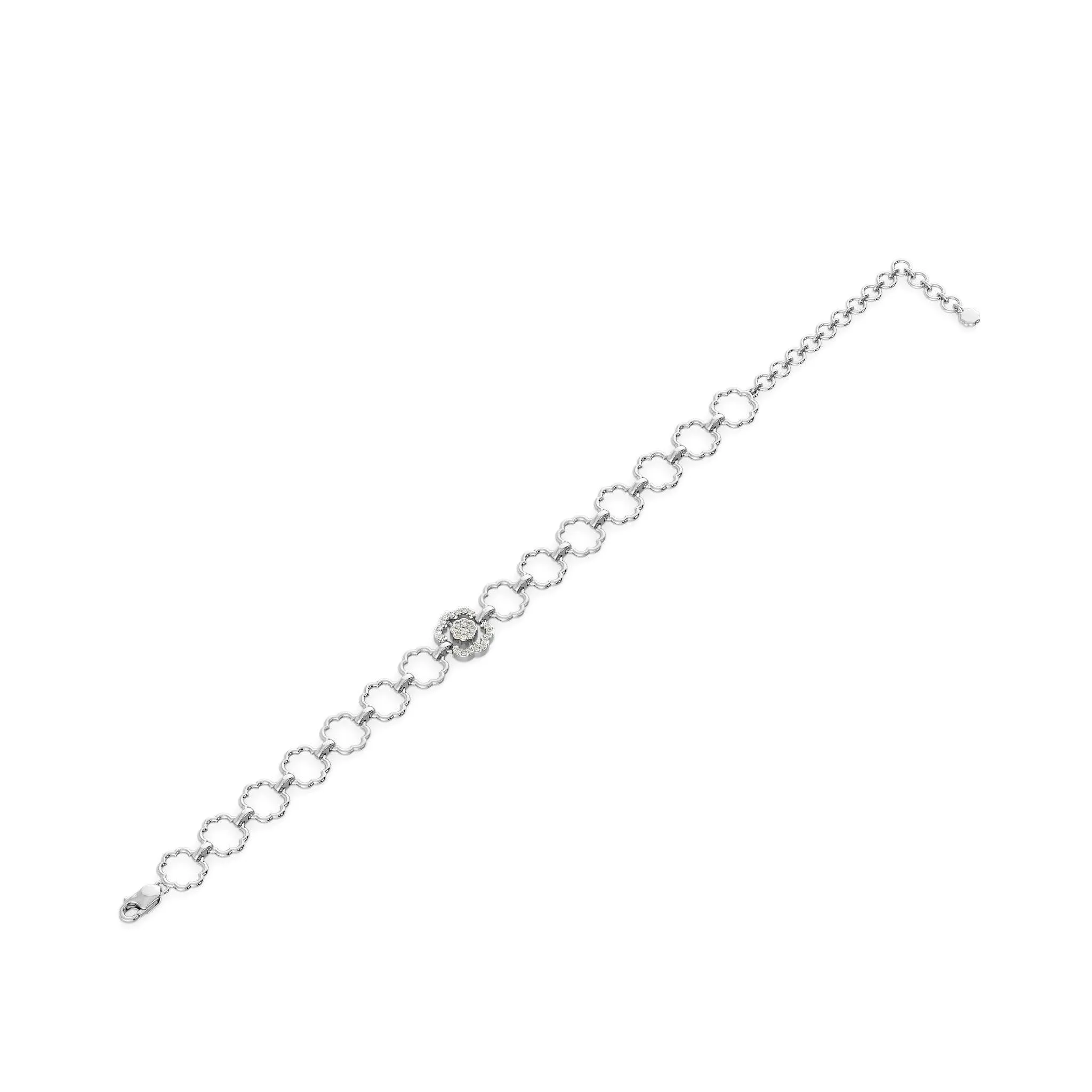 Link Bracelet 14k Solid White Gold Handmade, Link Bracelet, Gold Bracelet, Diamond Bracelet, Designer Bracelet