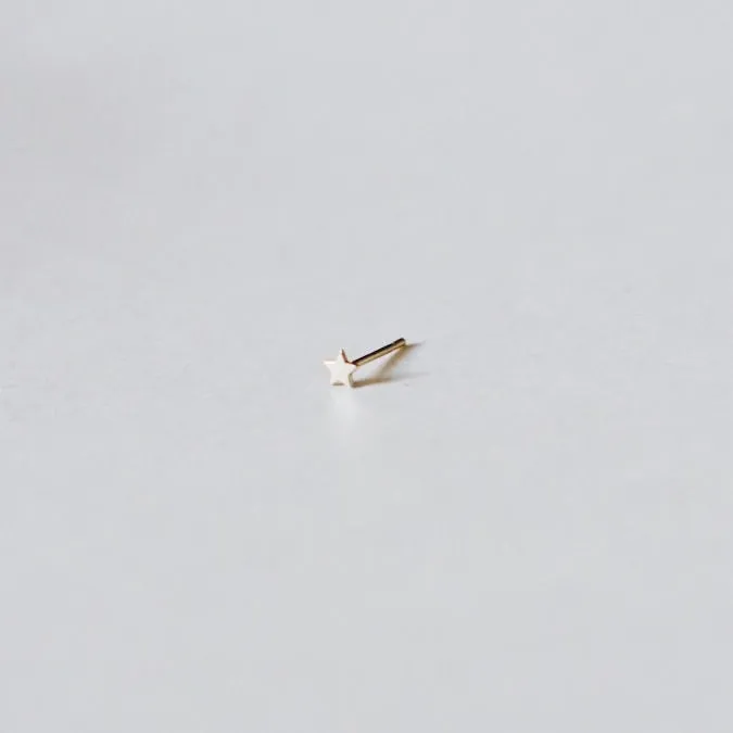 Little Star Stud Earring - Solid 14kt