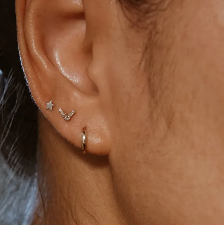 Little Star Stud Earring - Solid 14kt