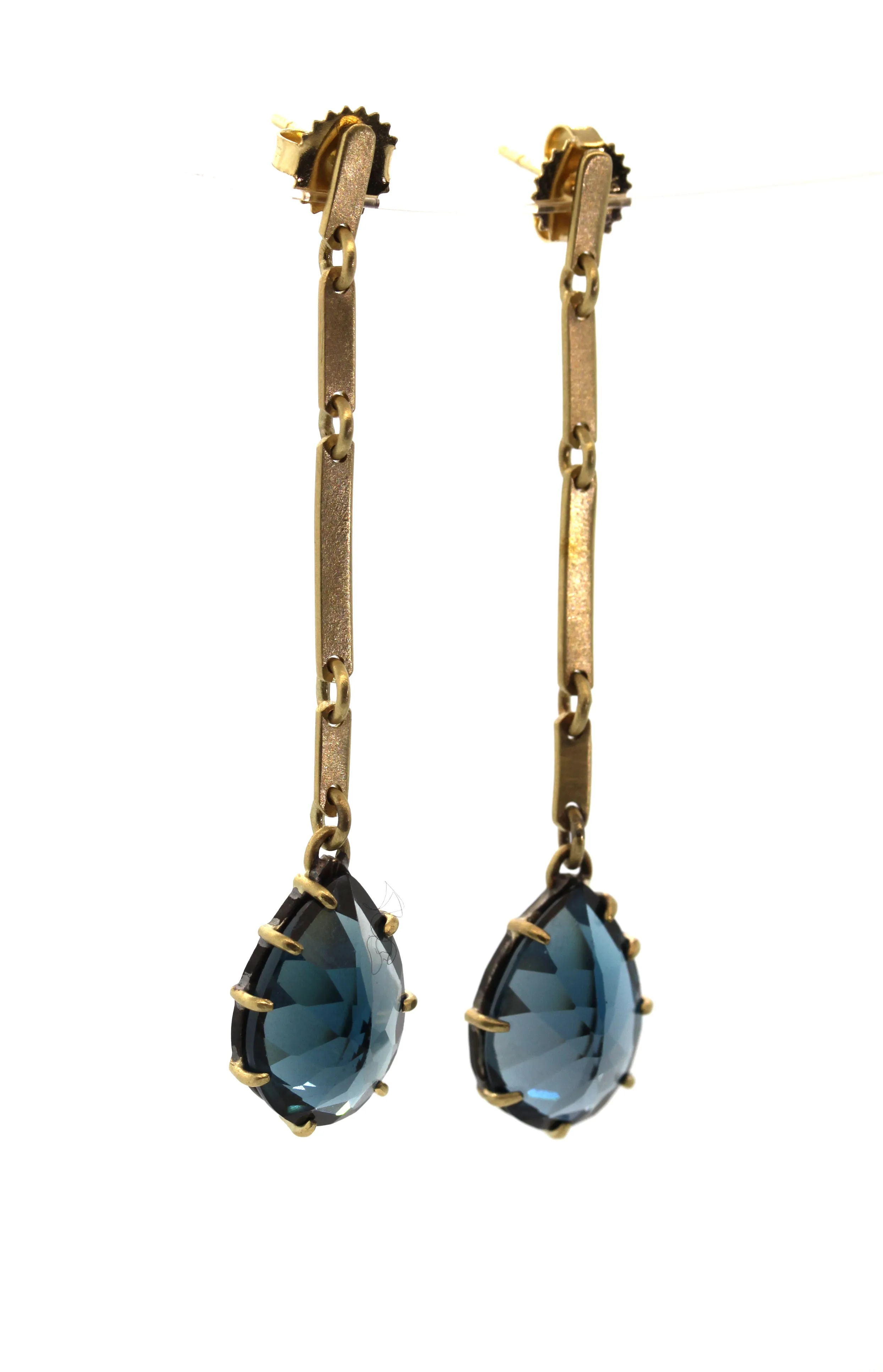 London Blue Topaz Bar Earrings