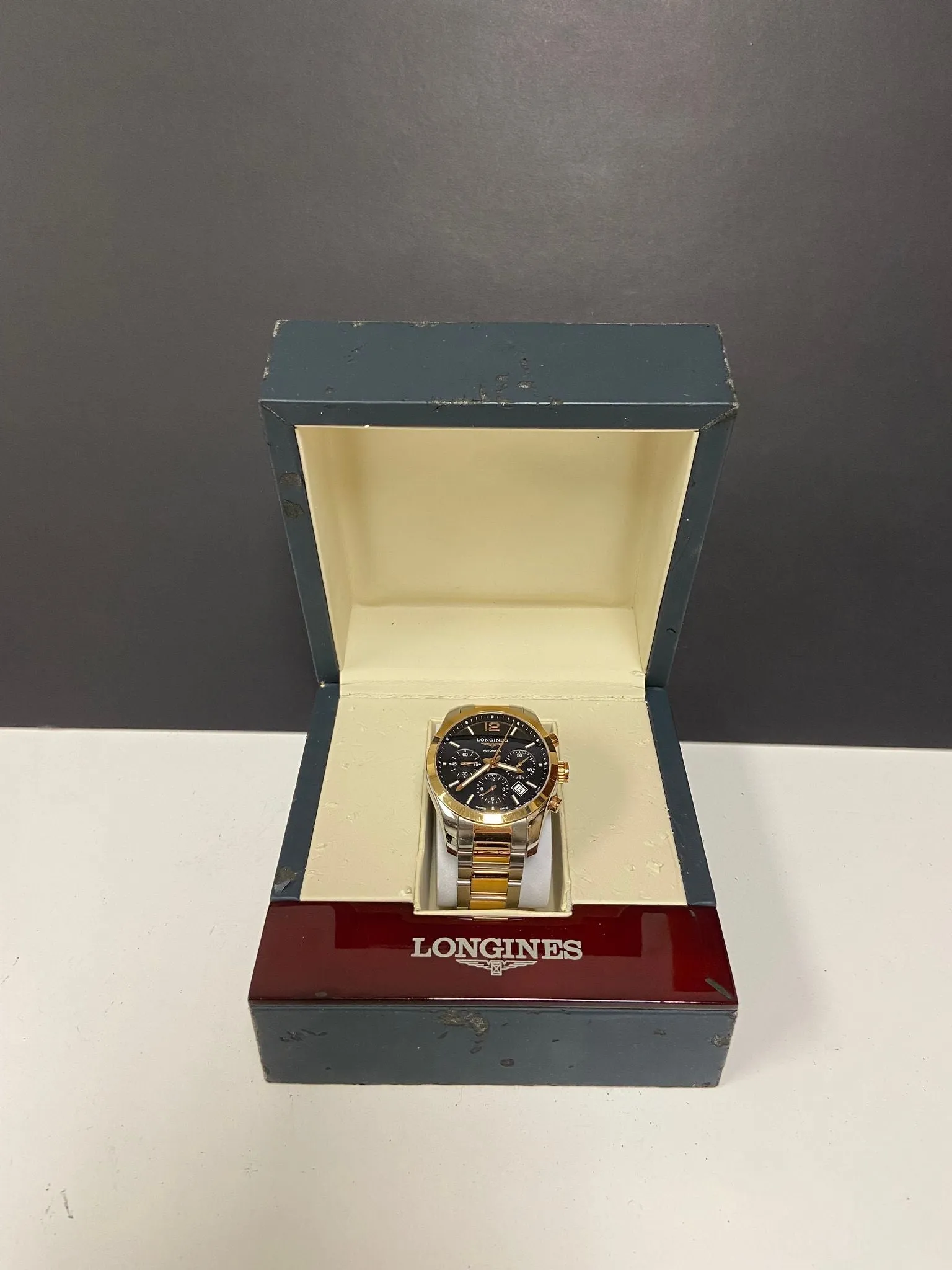 Longines Conquest Classic Chronograph 41mm Steel & Rose Gold L2.786.5 Black Dial Automatic Men's Watch