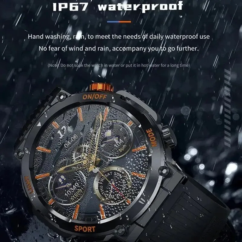 LOPOM HT17 Military Smart Watch for Men Outdoor Sport Fitness Tracker Health Monitoring Smartwatch Women Bluetooth Call Bracelet