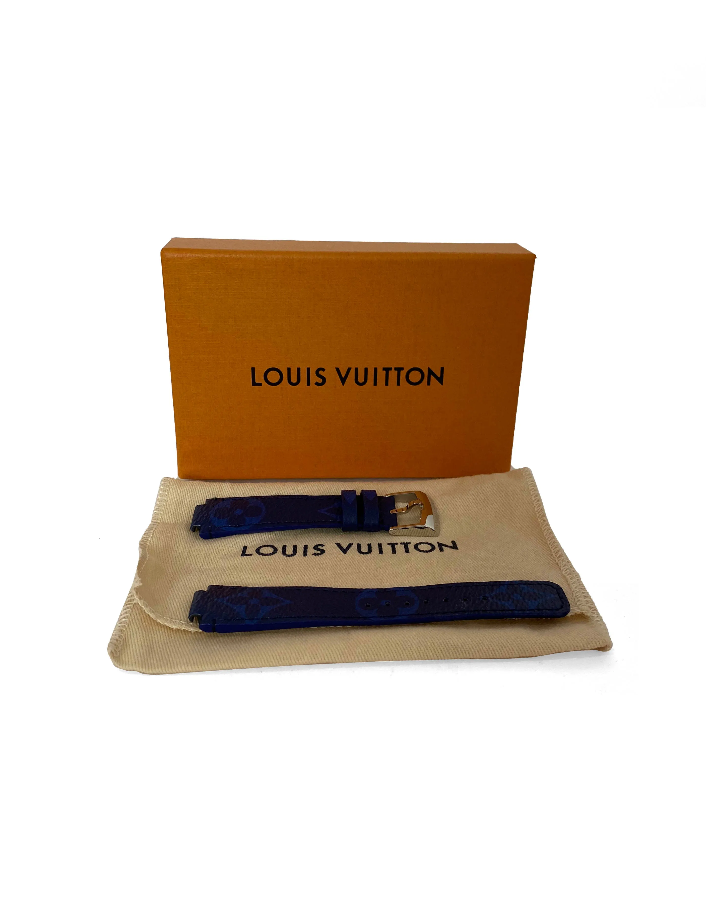 Louis Vuitton Monogram Cobalt Blue Tambour Watch Strap