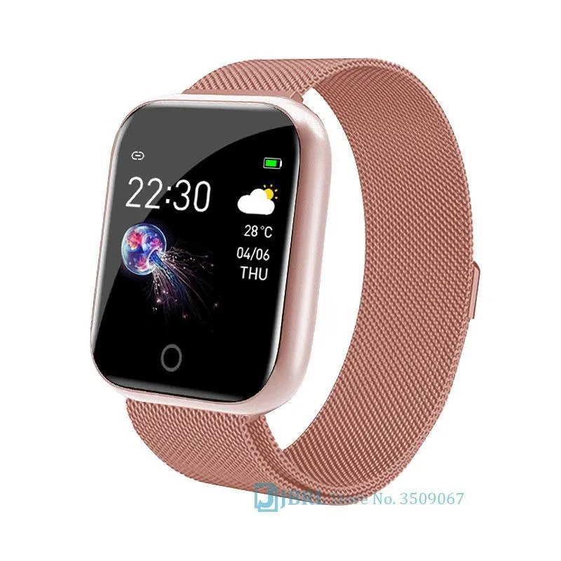 Luxury NEW Fashion Style Stainless Steel Smart Watch For Women and Men Electronics Sport Wrist Watch For Android IOS Square Smartwatch Smart