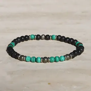 Malachite and Lava Men's Bracelet