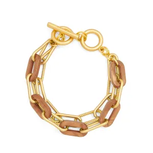 Marbled Resin Link Layered Toggle Bracelet Jewelry