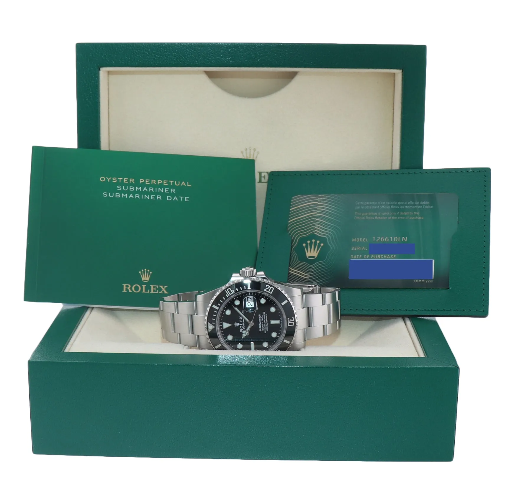 MARCH 2023 Brand NEW PAPERS Rolex Submariner 41mm Ceramic 126610 Watch