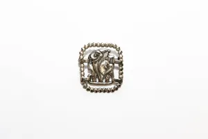 McCLELLAND BARCLAY Sterling Silver Art Deco Lilies Brooch, Framed